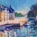 Painting Le quai Franklin à Saint Goustan, Morbihan by Aliamus Béatrice  | Painting Figurative Landscapes Marine Oil
