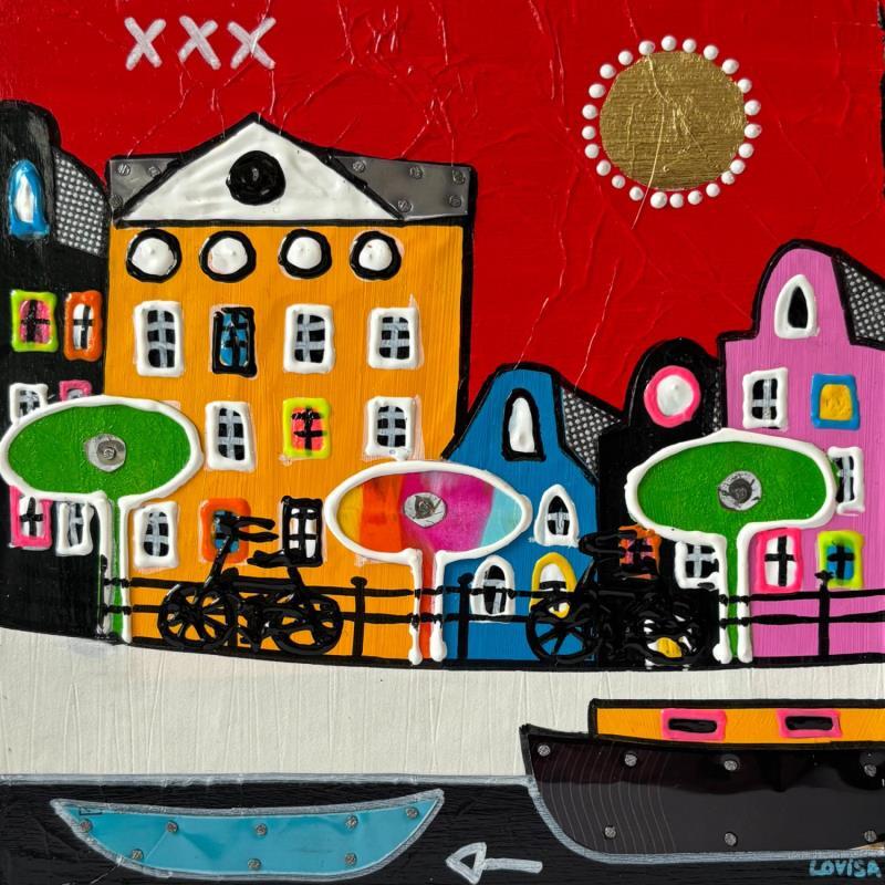Painting Amsterdam Forever by Lovisa | Painting Pop-art Acrylic, Gluing, Gold leaf, Metal, Posca, Upcycling Pop icons, Urban