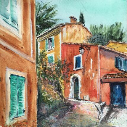 Gemälde Maisons colorées du Sud von Hoffmann Elisabeth | Gemälde Figurativ Aquarell Urban