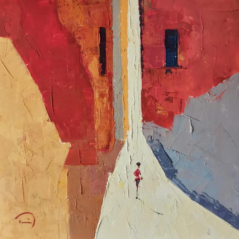 Painting Le chemise rouge by Tomàs | Painting Abstract Oil Life style, Pop icons, Society, Urban