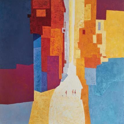 Peinture Viens avec moi par Tomàs | Tableau Abstrait Huile Scènes de vie, Société, Urbain
