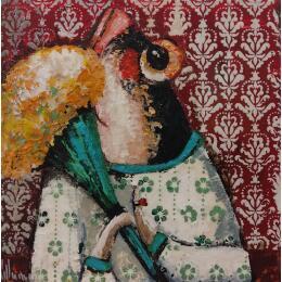 Painting Ramo mimosas para la novia by Villanueva Puigdelliura Natalia | Painting Figurative Acrylic, Resin Animals