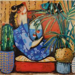 Painting Relax  by Villanueva Puigdelliura Natalia | Painting Figurative Acrylic, Resin Animals
