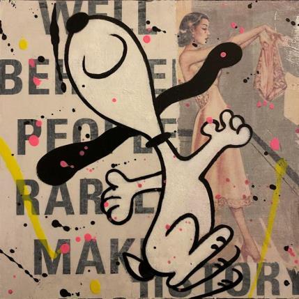 Peinture F2  Happy ! par Marie G.  | Tableau Pop-art Acrylique, Bois, Collage Icones Pop