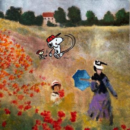 Peinture F3 golf dans les coquelicots (Monet) par Marie G.  | Tableau Pop-art Acrylique, Bois Icones Pop