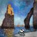 Painting F3 surf à Etretat (Monet) by Marie G.  | Painting Pop-art Pop icons Wood Acrylic