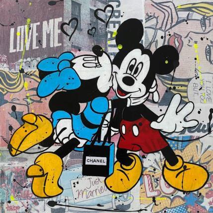 Painting F4  just married by Marie G.  | Painting Pop-art Acrylic, Gluing, Wood Pop icons