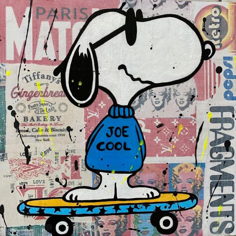 Painting F4  Joe cool by Marie G.  | Painting Pop-art Acrylic, Gluing, Wood Pop icons