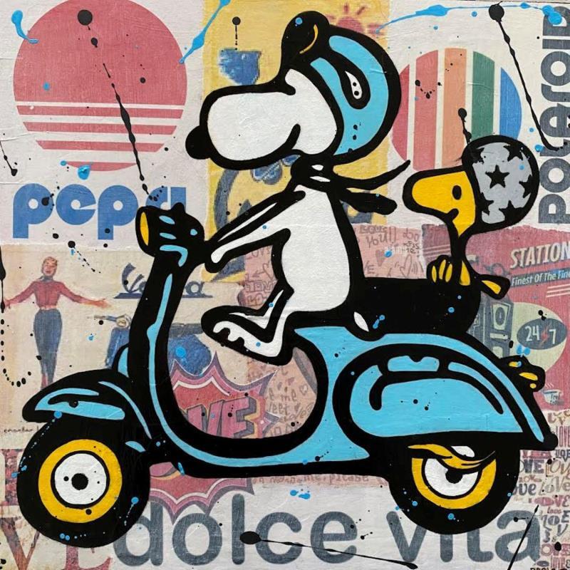 Painting F4  dolce vita by Marie G.  | Painting Pop-art Acrylic, Gluing, Wood Pop icons