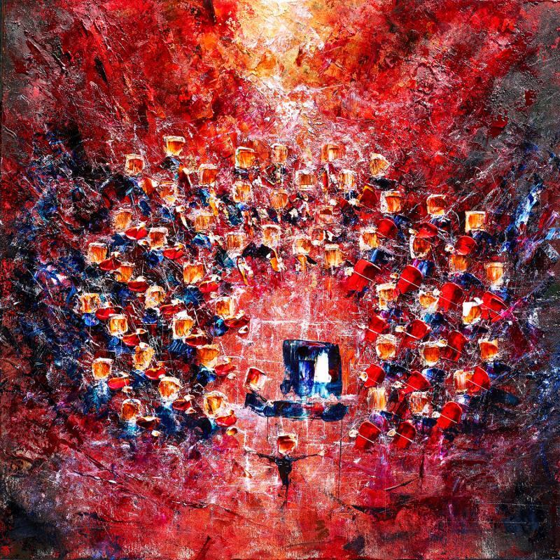 Painting Concert rouge flamboyant by Reymond Pierre | Painting Figurative Oil Music
