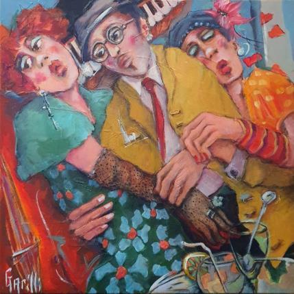 Painting A little swing, alors of Love by Garilli Nicole | Painting Figurative Acrylic, Charcoal Life style