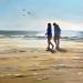 Painting Promenade du matin by Alice Roy | Painting Figurative Landscapes Marine Life style Acrylic