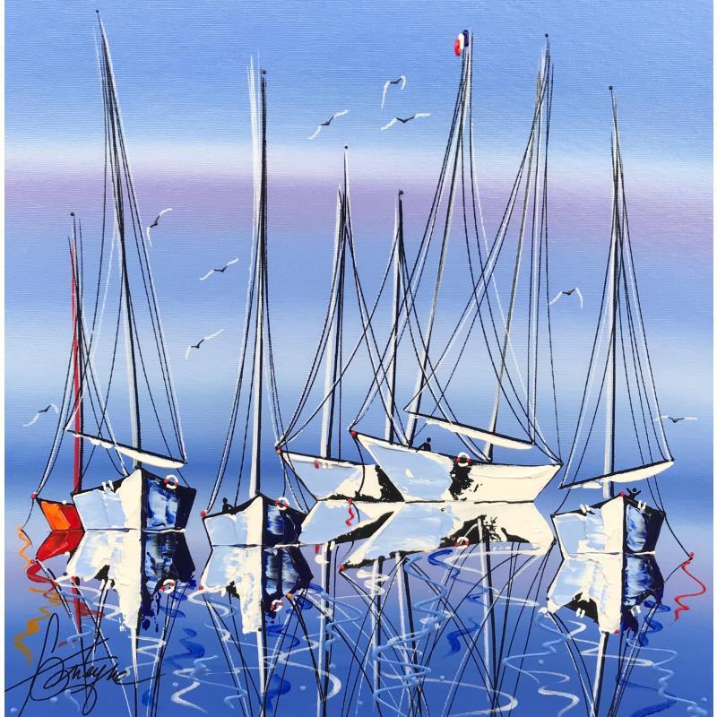 Painting Les voiliers de ton cœur by Fonteyne David | Painting Figurative Acrylic Marine
