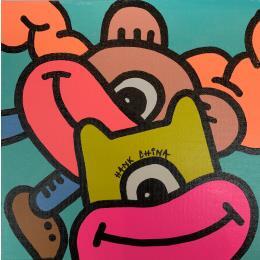Painting Cowboy four by Hank China | Painting Pop-art Acrylic, Posca Pop icons