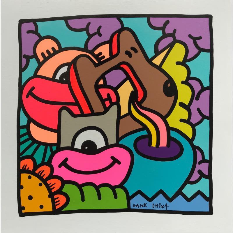 Painting Taxi girl two by Hank China | Painting Pop-art Acrylic, Posca