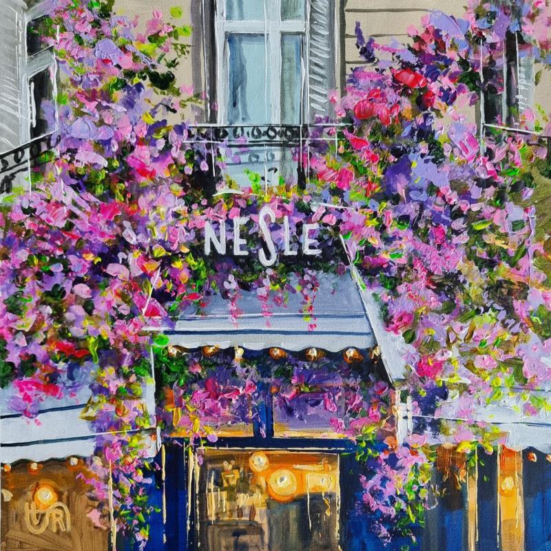 Painting Brasserie le Nesle. Paris by Rasa | Painting Figurative Acrylic Urban