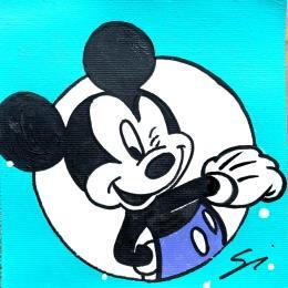 Painting MICKEY FLUOR HAND by Mestres Sergi | Painting Pop-art Acrylic, Graffiti Child, Minimalist, Pop icons