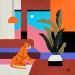 Painting Abstract Serenity by Birsak Mariah | Painting Figurative Nature Animals Architecture Acrylic