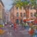 Painting Marché place de Richelme à Aix  by Degabriel Véronique | Painting Figurative Landscapes Urban Life style Oil