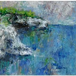 Painting Côte d'Emeraude by Vaudron | Painting Figurative Gouache Landscapes