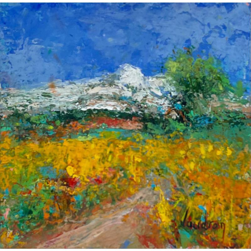 Peinture La Sainte Victoire par Vaudron | Tableau Figuratif Gouache Paysages