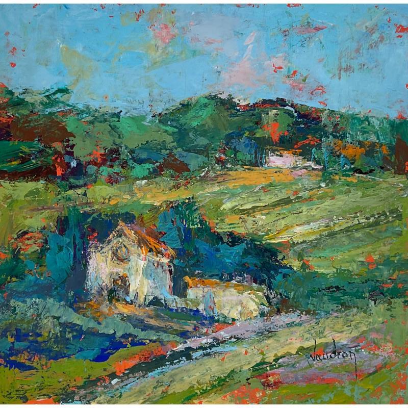Painting La petite Chapelle by Vaudron | Painting Figurative Gouache Landscapes, Pop icons