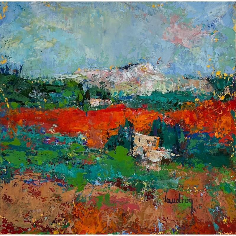 Painting Le petit Mas à Vaugines by Vaudron | Painting Figurative Gouache Landscapes, Pop icons