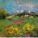 Painting Devant la Sainte Victoire by Vaudron | Painting Figurative Landscapes Gouache