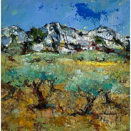 Painting Les oliviers dans les Alpilles by Vaudron | Painting Figurative Gouache Landscapes