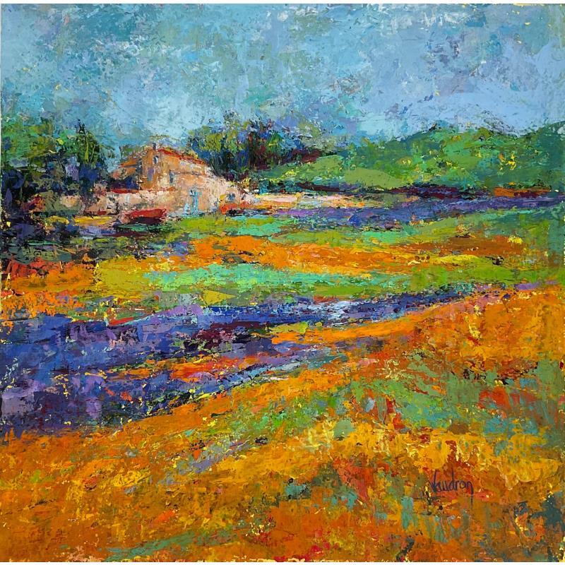 Painting Le grand Mas de Grignan by Vaudron | Painting Figurative Gouache Landscapes