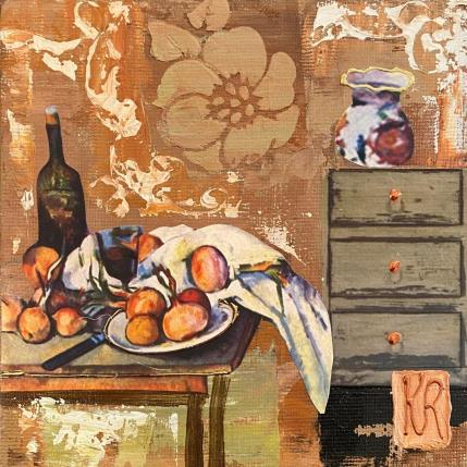Painting Un air de Cezanne by Romanelli Karine | Painting Figurative Acrylic, Gluing, Paper, Pastel, Posca Still-life