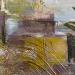 Painting Le temps de la promenade  by Romanelli Karine | Painting Figurative Landscapes Urban Life style Acrylic Gluing Posca Pastel Gold leaf Paper