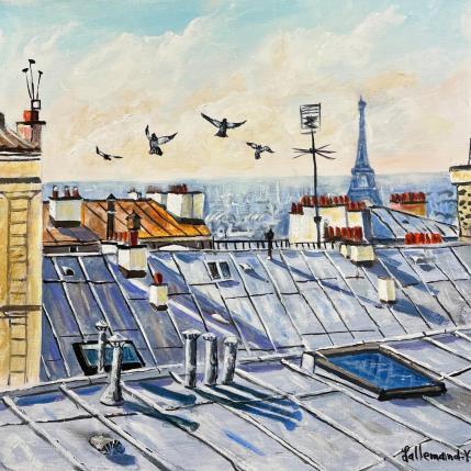 Painting toits de Paris by Lallemand Yves | Painting