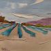 Painting Les lavandes bleues by PAPAIL | Painting Abstract Landscapes Oil
