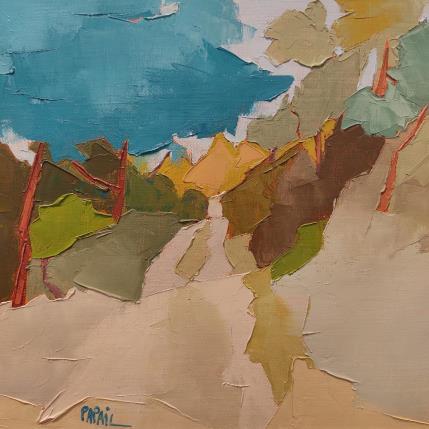 Painting Sentier en sous-bois by PAPAIL | Painting Abstract Oil Landscapes