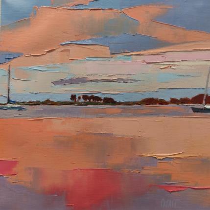 Painting Fin de journée flamboyante by PAPAIL | Painting Abstract Oil Landscapes
