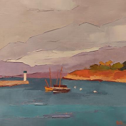 Painting Tréboul, le petit port by PAPAIL | Painting Abstract Oil Landscapes