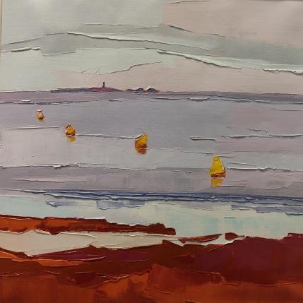 Painting Mer calme en hiver by PAPAIL | Painting Abstract Oil Landscapes