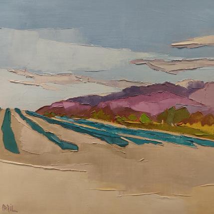 Painting Lavandes... encore et encore by PAPAIL | Painting Abstract Oil Landscapes