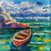 Painting Boat and clouds  by Georgieva Vanya | Painting Figurative Landscapes Oil