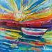 Painting Boat at sunset  by Georgieva Vanya | Painting Figurative Landscapes Oil