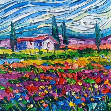 Painting Summer fields in Provence  by Georgieva Vanya | Painting Figurative Oil Landscapes, Pop icons