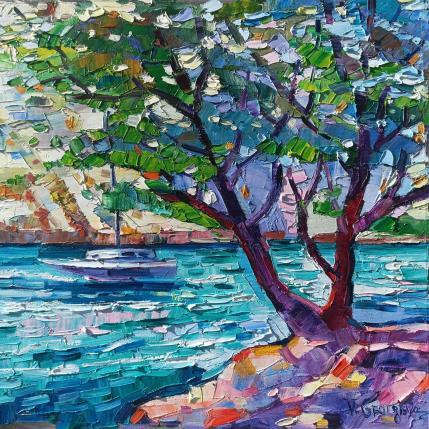Painting Sailing on the blue sea by Georgieva Vanya | Painting Figurative Oil Landscapes