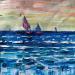 Painting Boats on the Horizon  by Georgieva Vanya | Painting Figurative Landscapes Oil