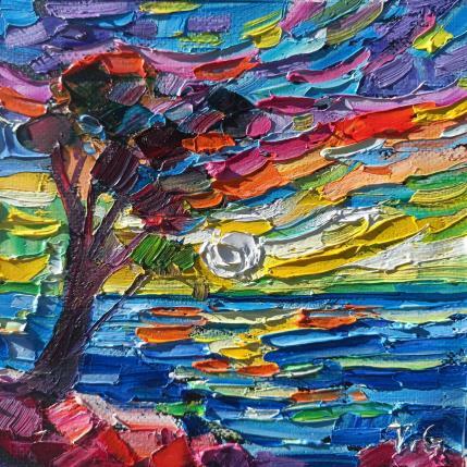 Painting Tree on sea by Georgieva Vanya | Painting Figurative Oil Landscapes