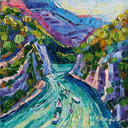 Painting Cristal Verdon by Georgieva Vanya | Painting Figurative Oil Landscapes