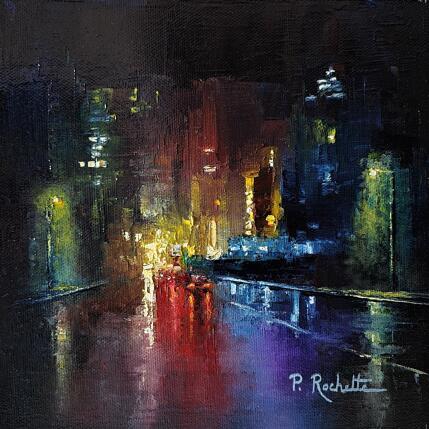 Painting A wet night  by Rochette Patrice | Painting Figurative Oil Pop icons, Urban
