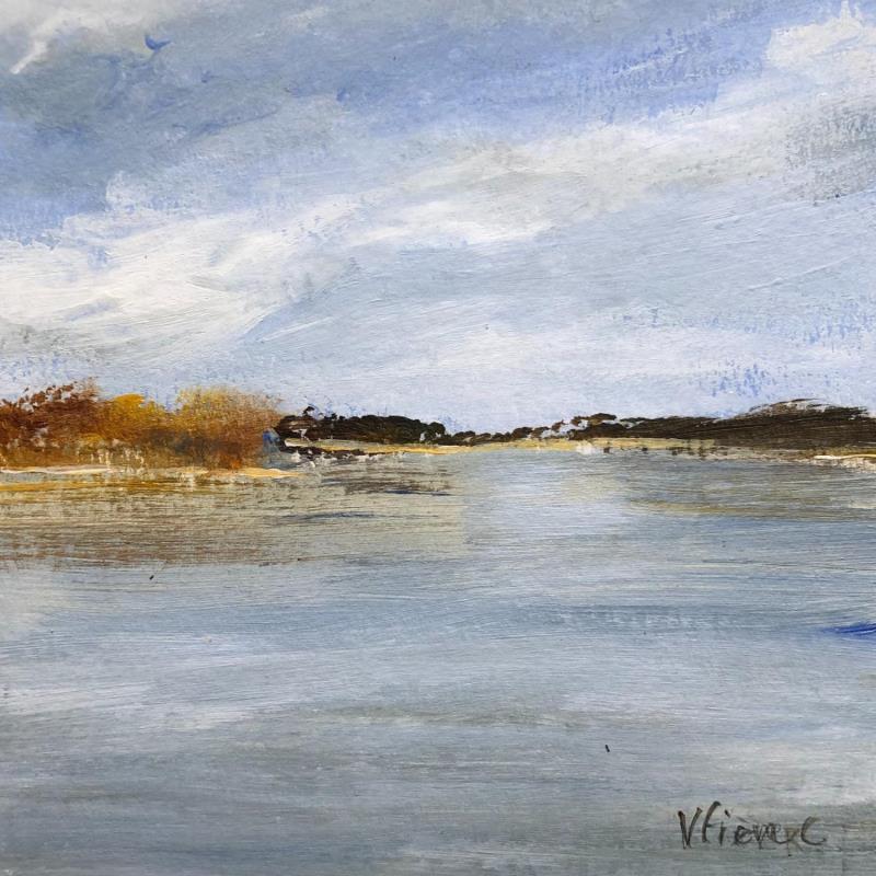 Painting Paysage de Loire en Automne  by Fièvre Véronique | Painting Figurative Acrylic Landscapes, Nature