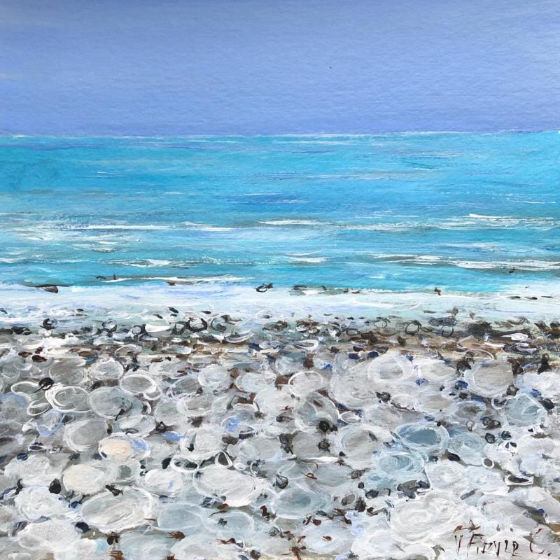 Painting Couleurs d'été à Oléron by Fièvre Véronique | Painting Figurative Acrylic Landscapes, Nature, Pop icons
