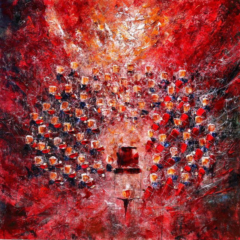 Painting Concert rouge écarlate by Reymond Pierre | Painting Figurative Oil Music